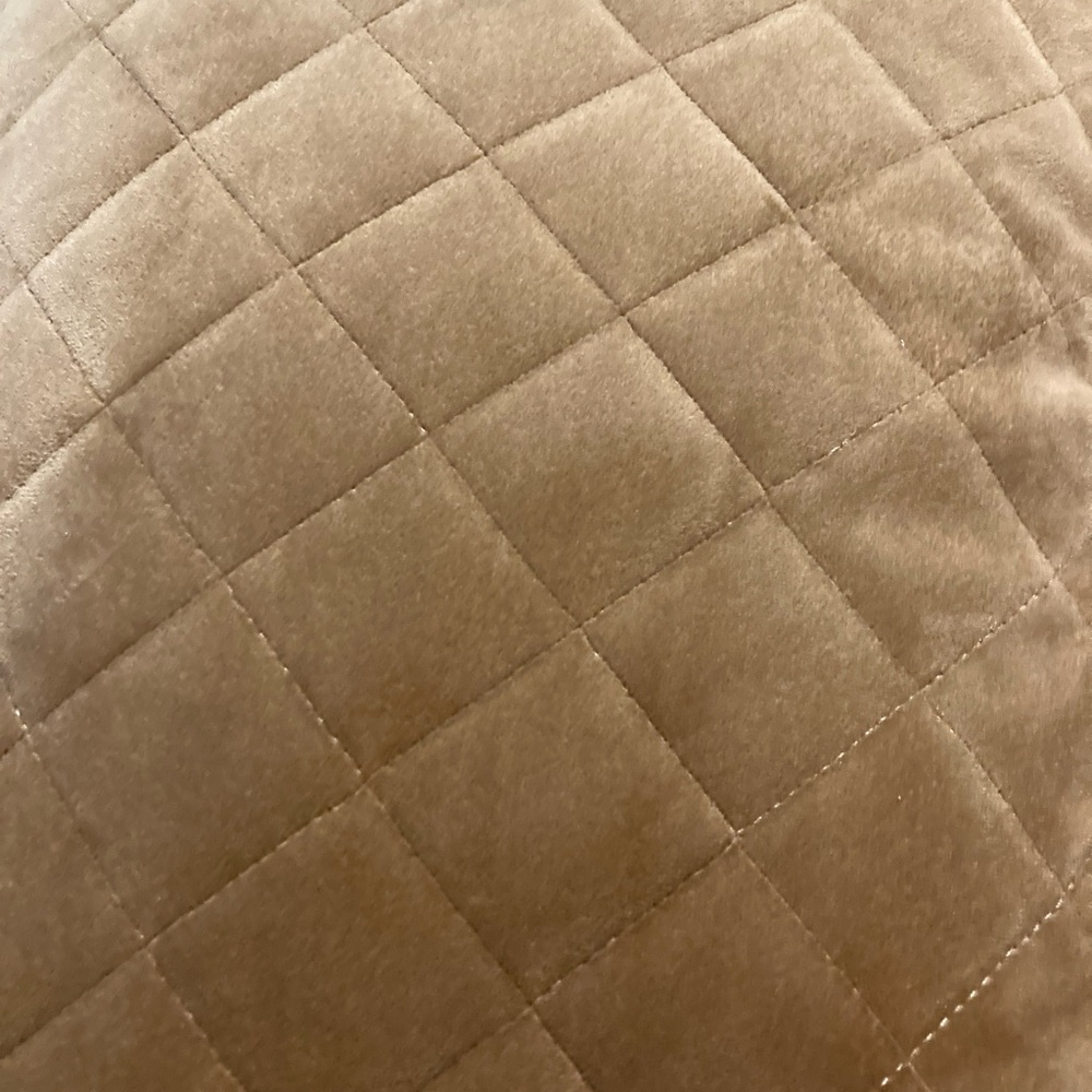 Luxurious Tan Quilted Pillow Set - Picture 2 of 5